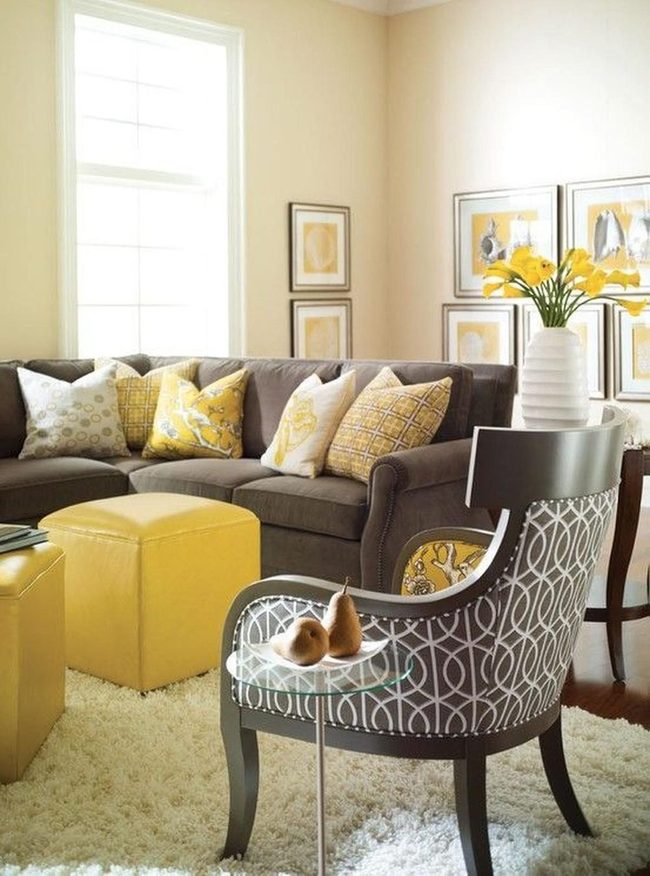 Yellow And Gray Living Room Sunshine