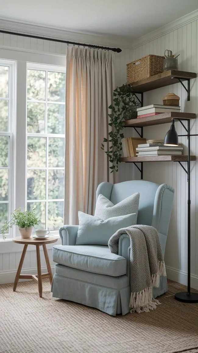 Sunlit Armchair Corner With Books