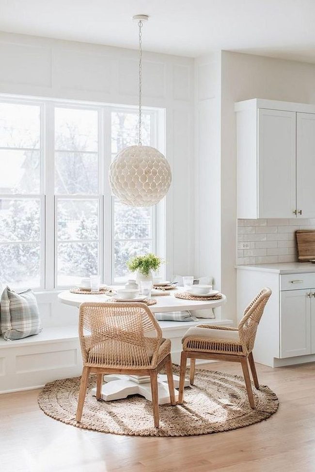 White Wicker Breakfast Nook Oasis