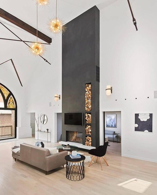 Black And White Modern Living Space