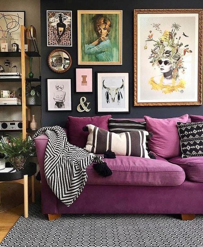 Purple Upholstery With Patterned Comfort