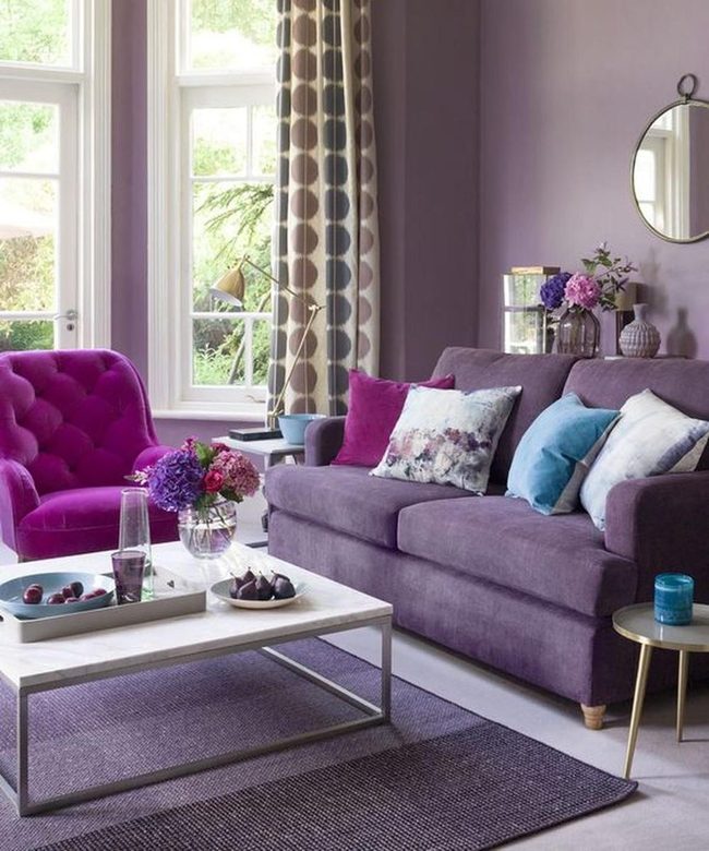 Magenta Pop Against Purple Walls