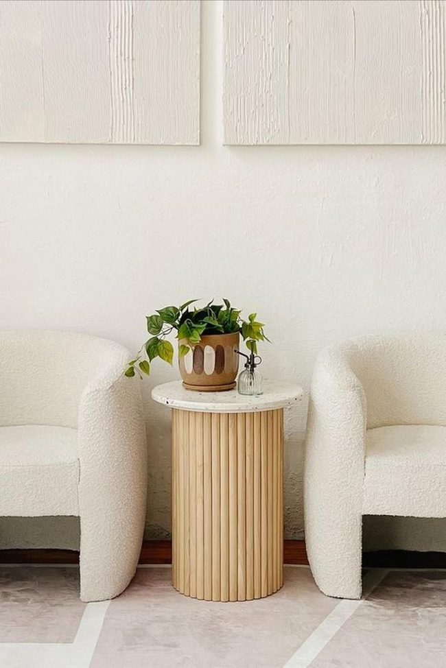 Cream Chairs, Natural Light, Wooden Table