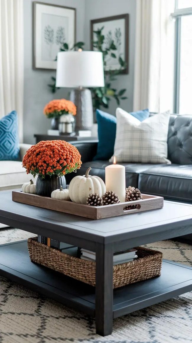 Layered Fall Pumpkins And Brass