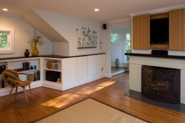 White Shelves, Yellow Vase, Fireplace Reading