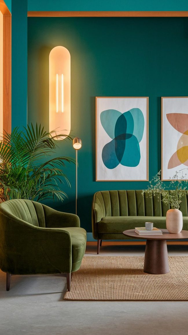 Teal And Green Living Room Layers