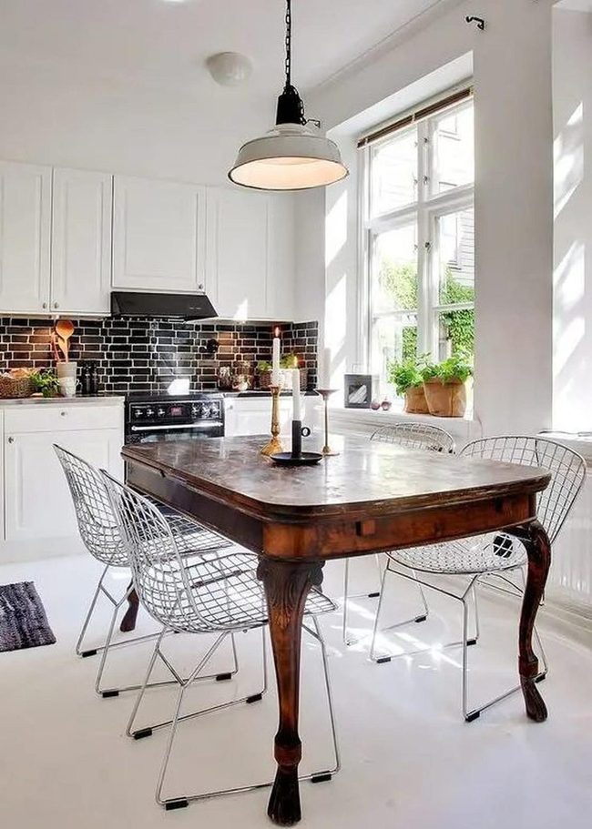 Black Subway Tiles Meet White Kitchen
