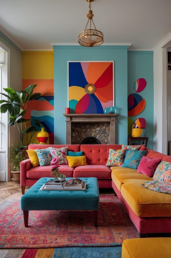 Navy Blue And Mustard Yellow Rooms