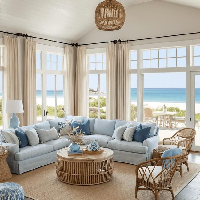 Daylit Blue and Sandy Coastal Living