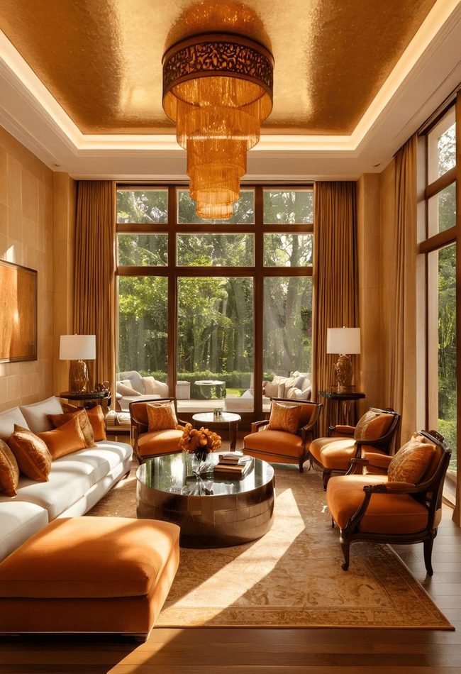 Burnt Orange And Gold Living Room Transformation