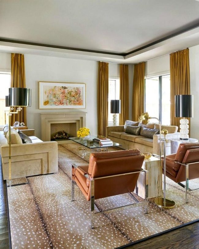 Golden Yellow Curtains Brighten Modern Living