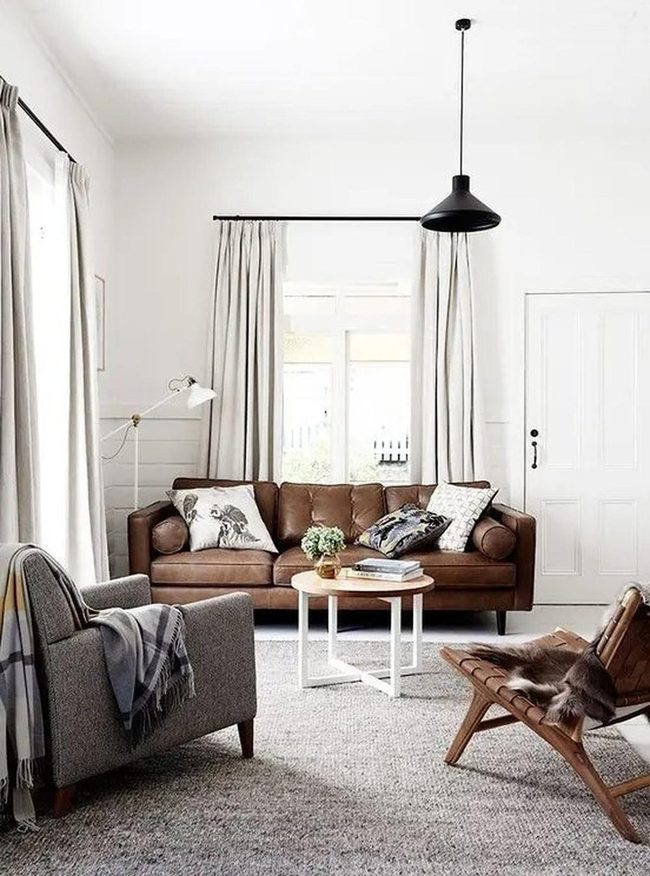 Brown Leather And Soft Neutrals