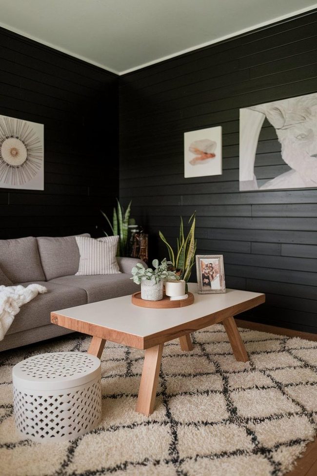 Oversized Art Meets Low Sofa