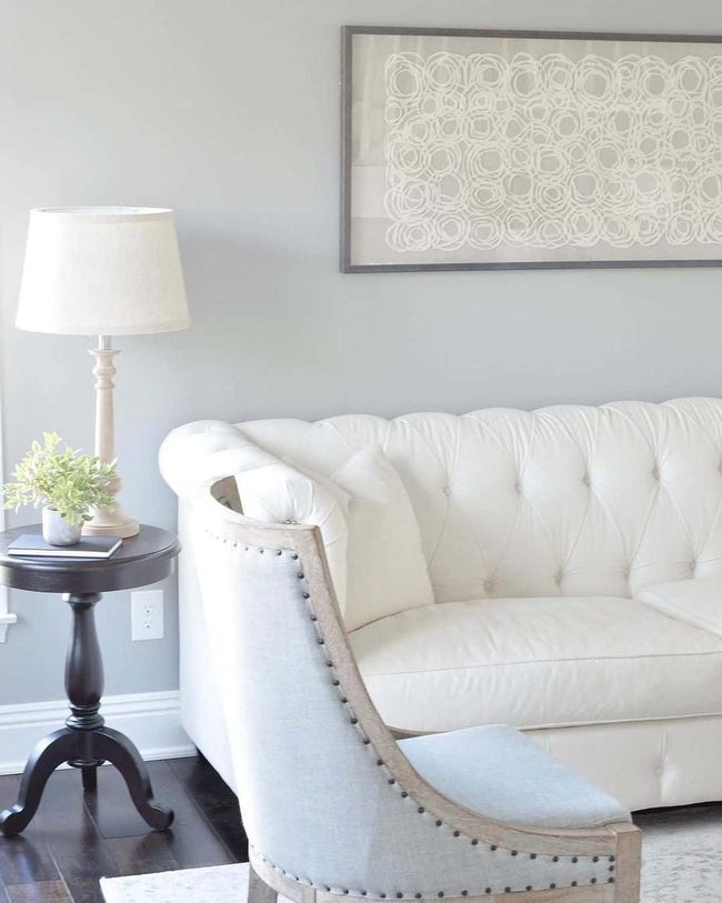 Black Table White Sofa Contrast