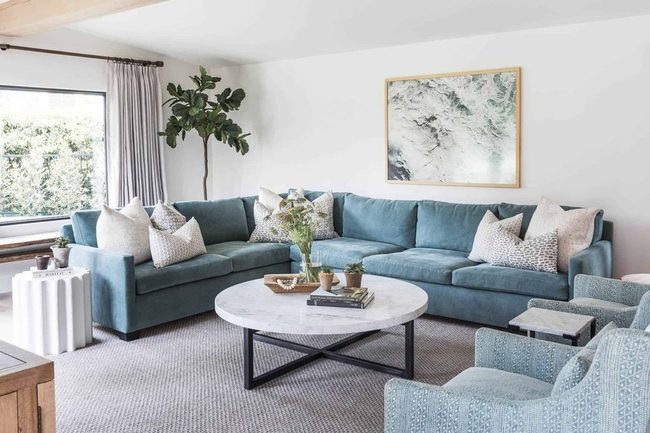 Teal Velvet Living Room Texture