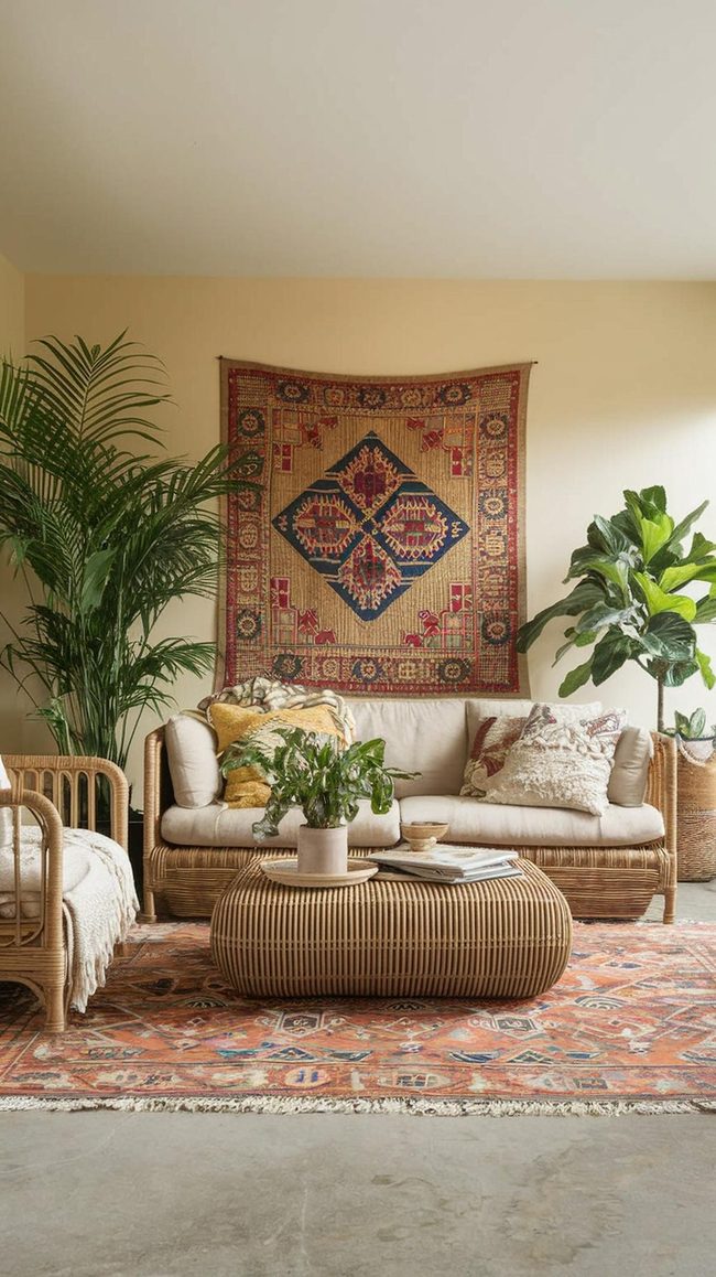 Rattan And Layered Earth Tones