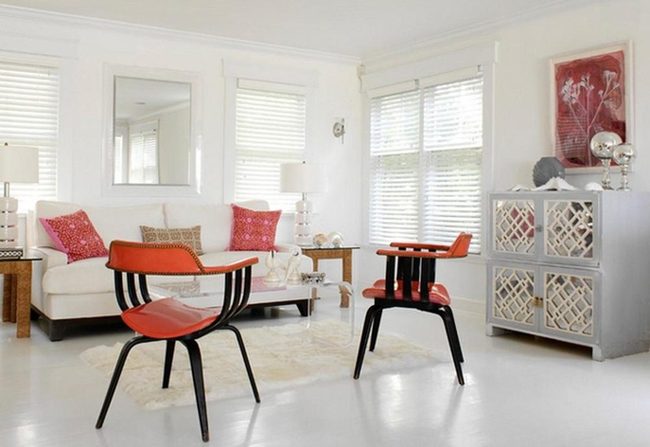 Bright Orange Chairs Command Neutral Spaces