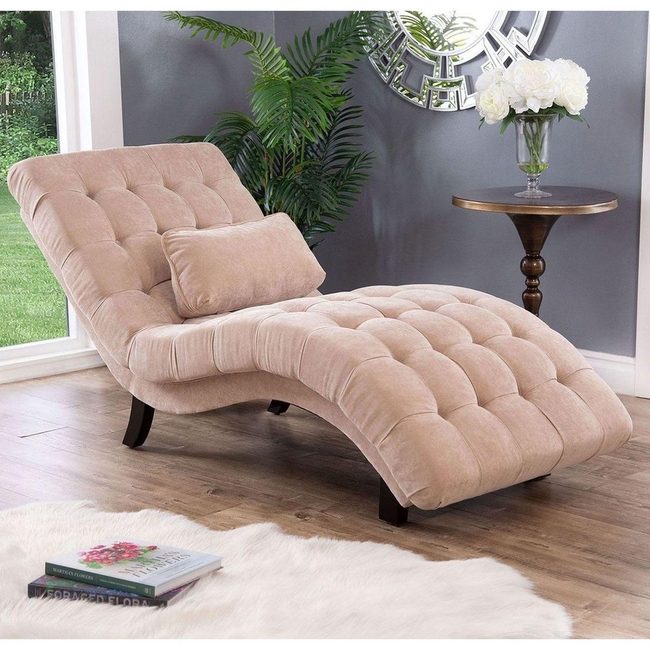 Blush Velvet Quilted Statement Chair