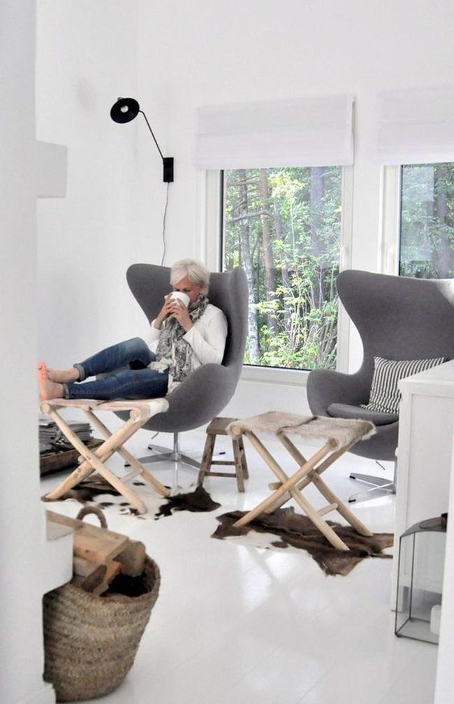 Gray Wingback Chairs Meet Nature