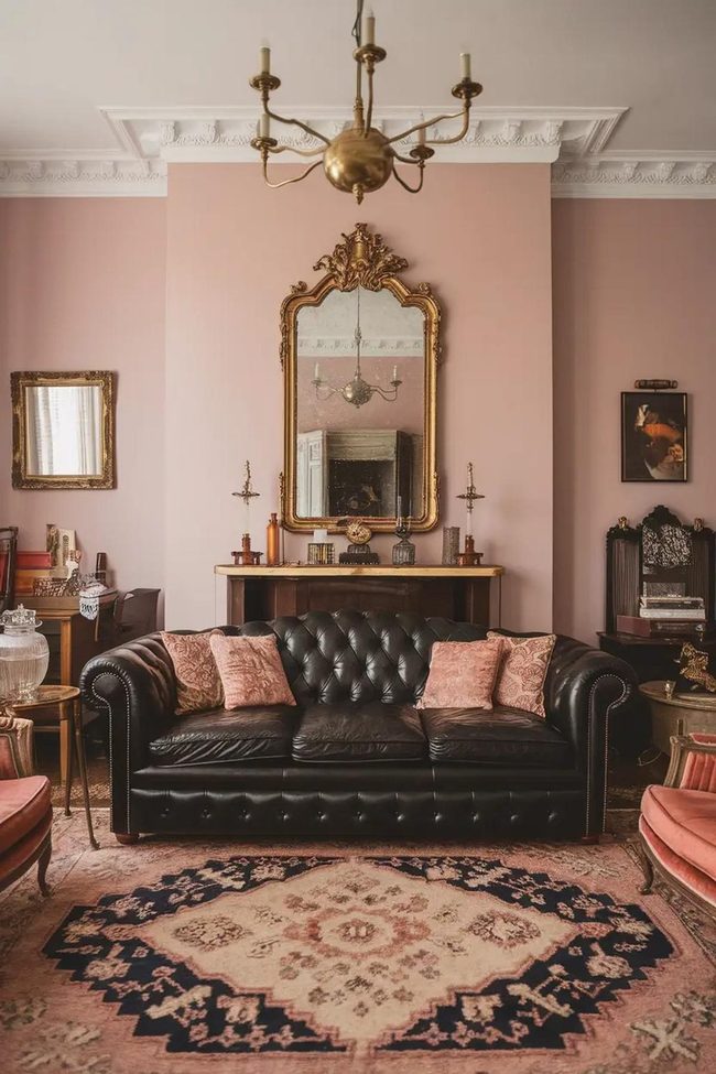 Black Velvet Chesterfield Meets Pastels