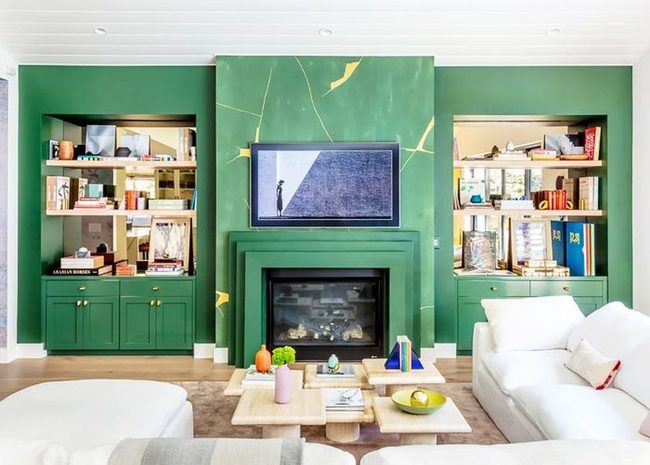 Deep Green Statement Wall