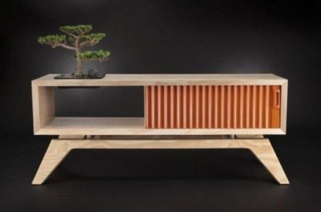 Orange Door Wood Console Table