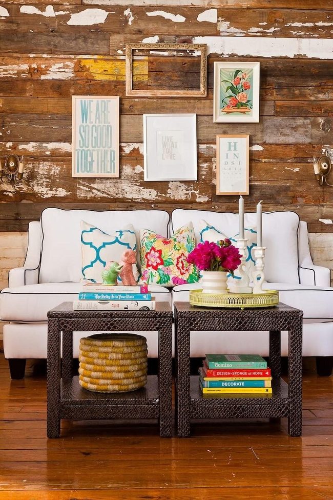 Eclectic Shelf With Fresh Flowers
