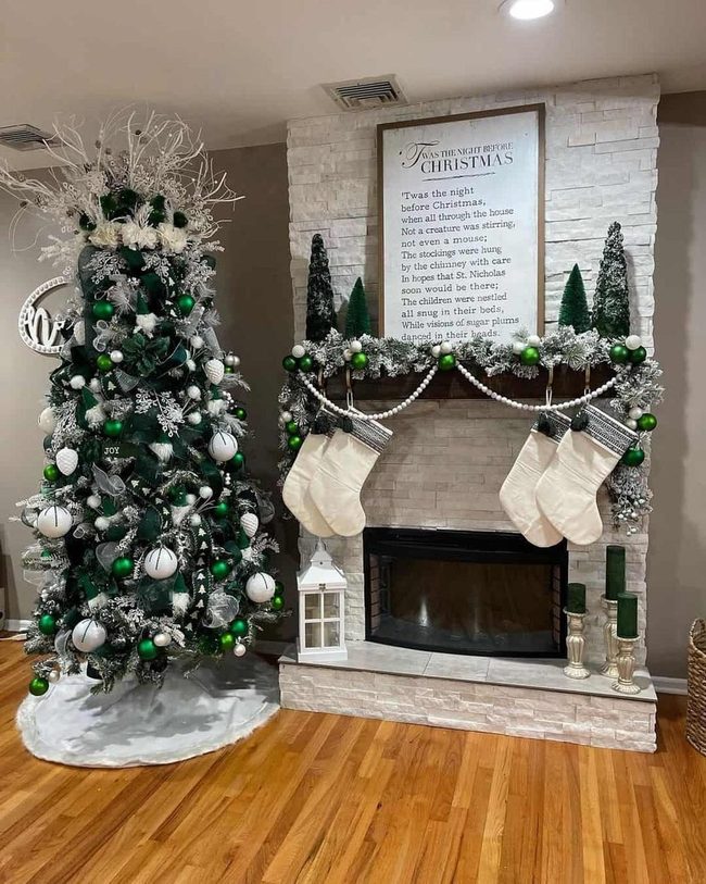 Evergreen And Stone Winter Living Room