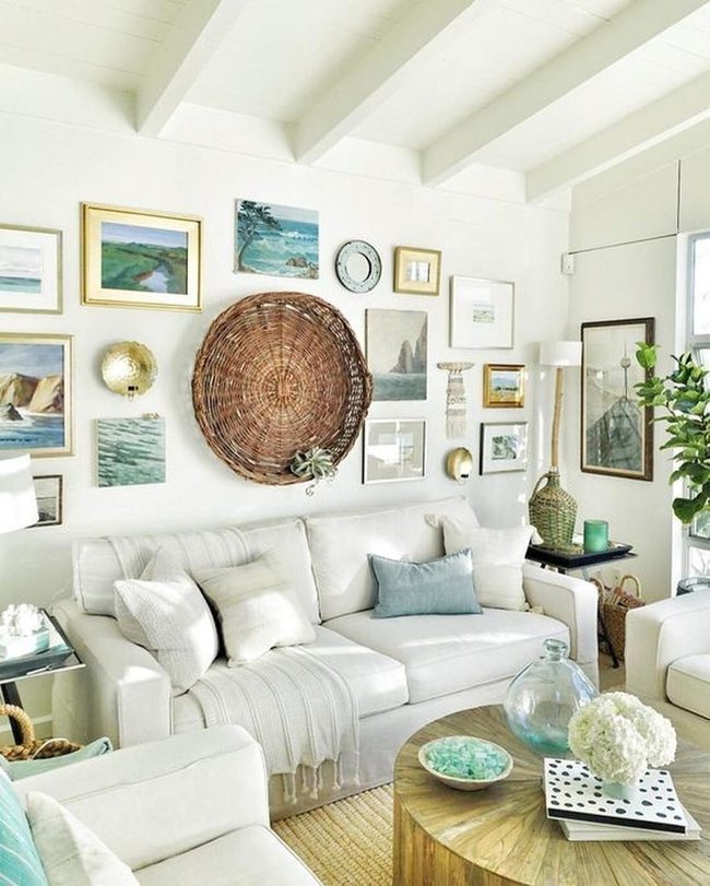 White Walls With Wood Beam Elegance