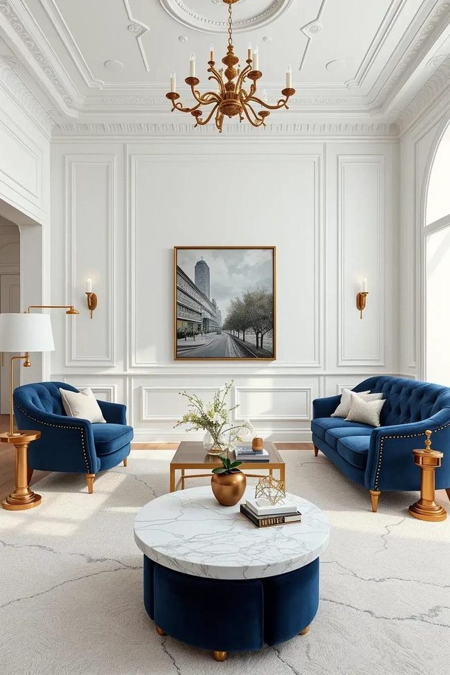 Navy Velvet Meets Crisp White