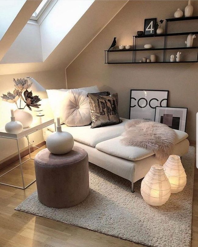 Neutral Attic Chair For Small Spaces