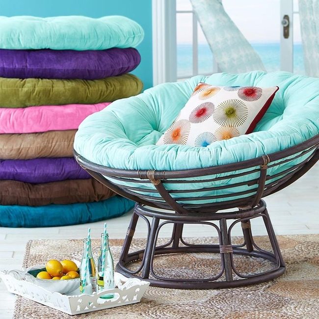 Colorful Papasan Chair Statement Piece