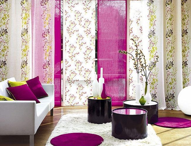 Pink Accents On White And Green