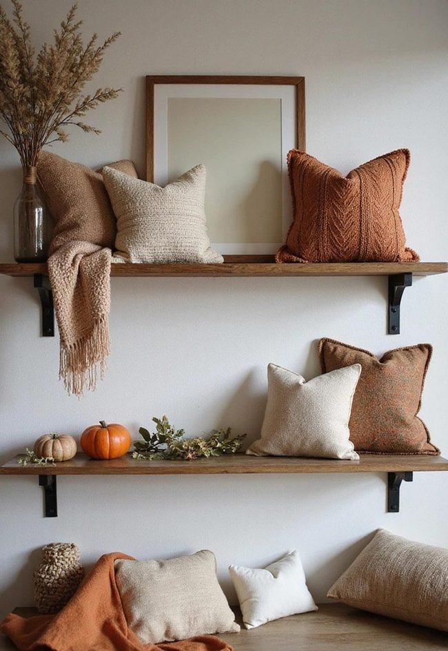 Seasonal Fabric Layers On Shelves