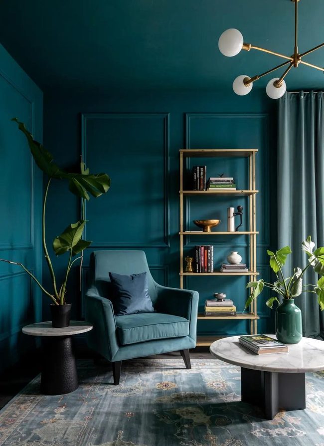 Teal Walls with Gold Metallics