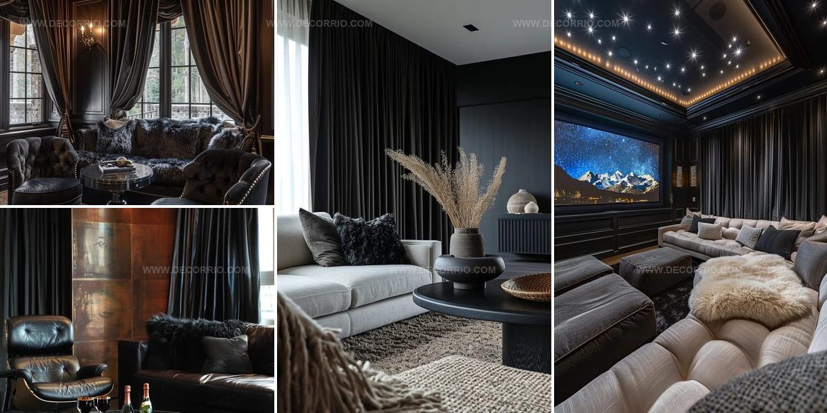 1739975 Black Curtain Living Room Ideas