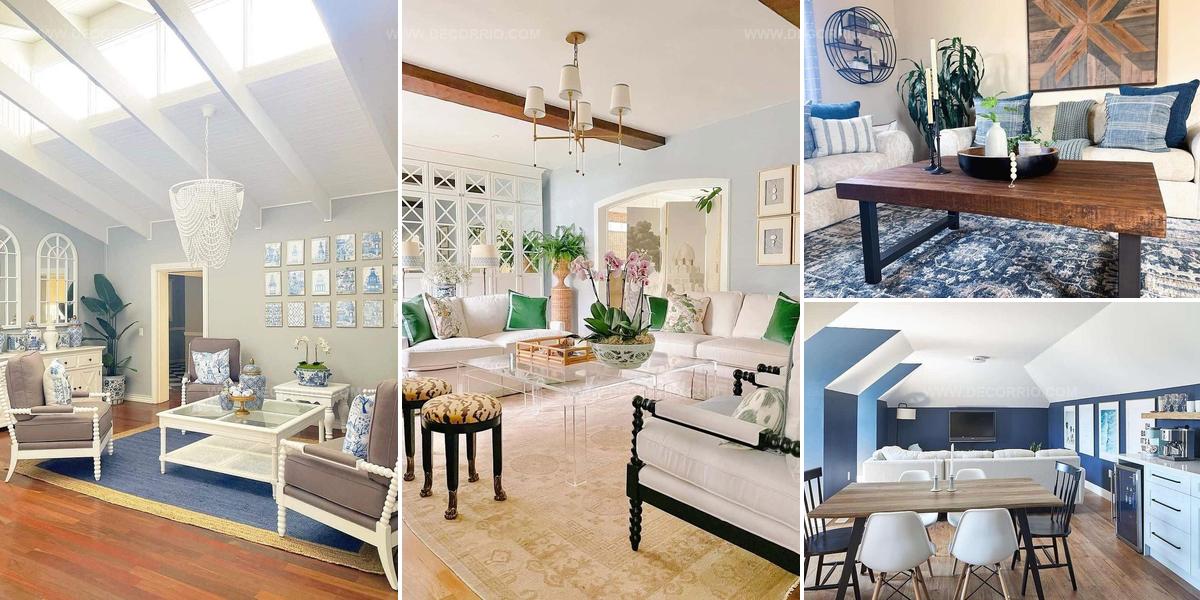 1118574 Crisp Blue And White Living Room Ideas