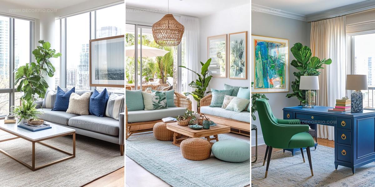 9900414 Modern Blue and Green Living Rooms
