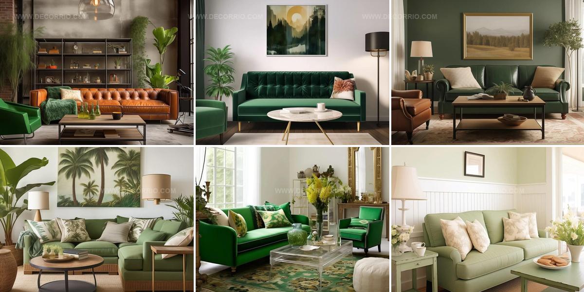 2364503 Graceful Green Couch Living Room Ideas