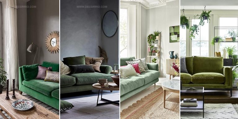 3343146 Rich Green Sofa Living Room Ideas