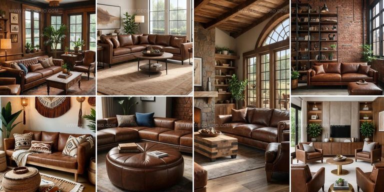 2822321 Living Room Ideas with Brown Leather Couch