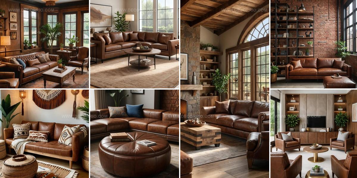 2822321 Living Room Ideas with Brown Leather Couch