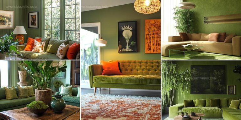 8294231 Statement Green Living Room Decor Ideas