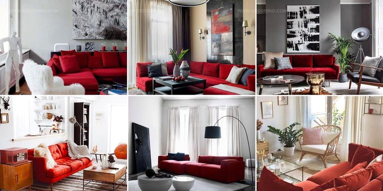 9296796 Red Sofa Interior Ideas