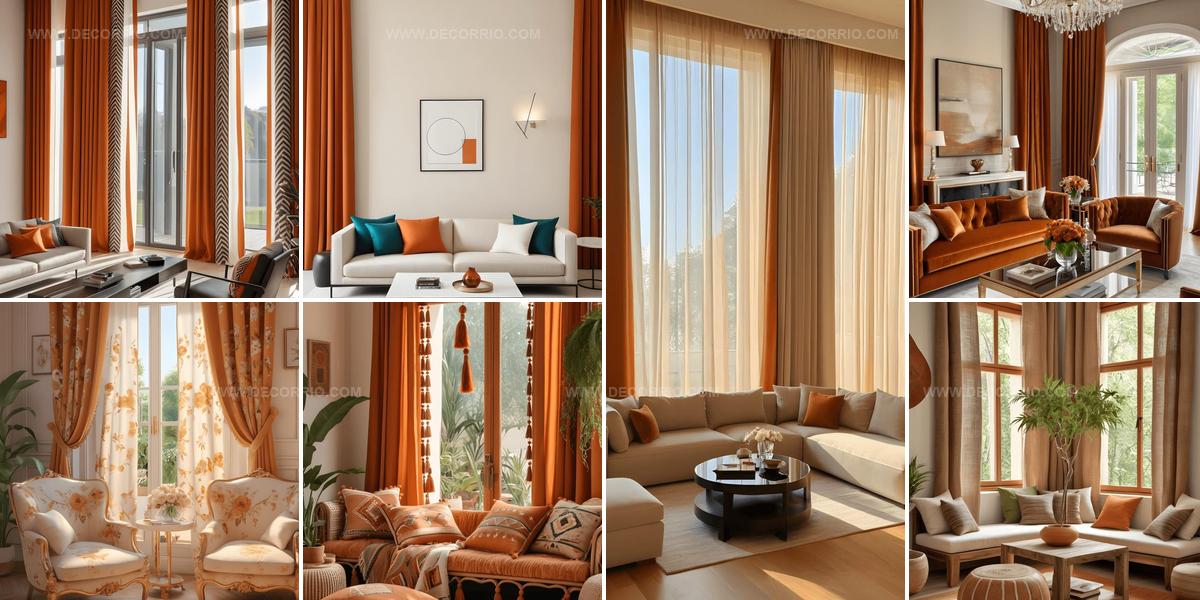8221143 Chic Burnt Orange Curtains