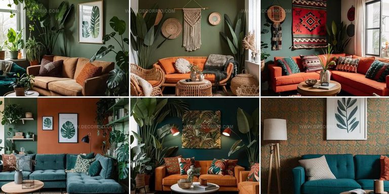 2752542 Burnt Orange and Green Living Room Ideas