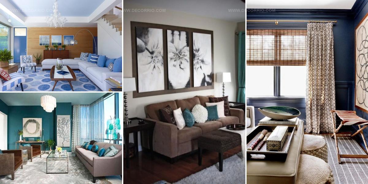 1527486 Brown And Blue Living Room Styles