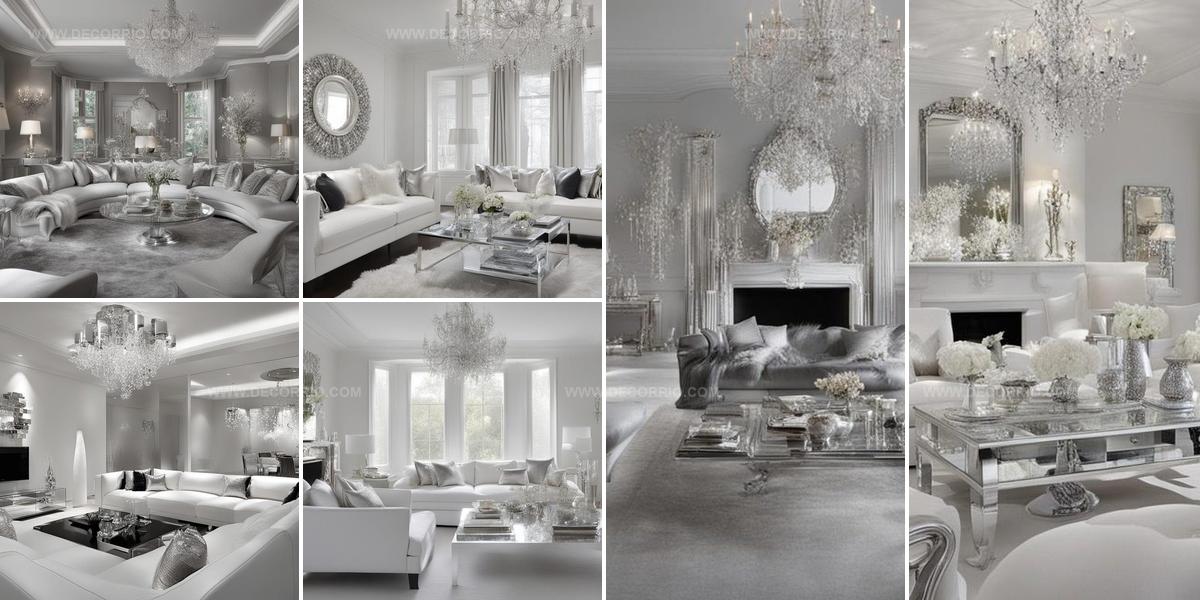 7086711 White & Silver Living Room Ideas