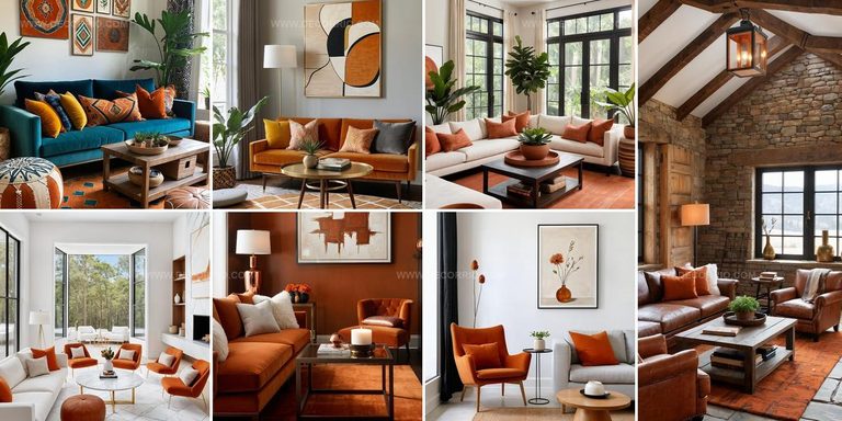 7503603 Elegant Burnt Orange Living Room Designs