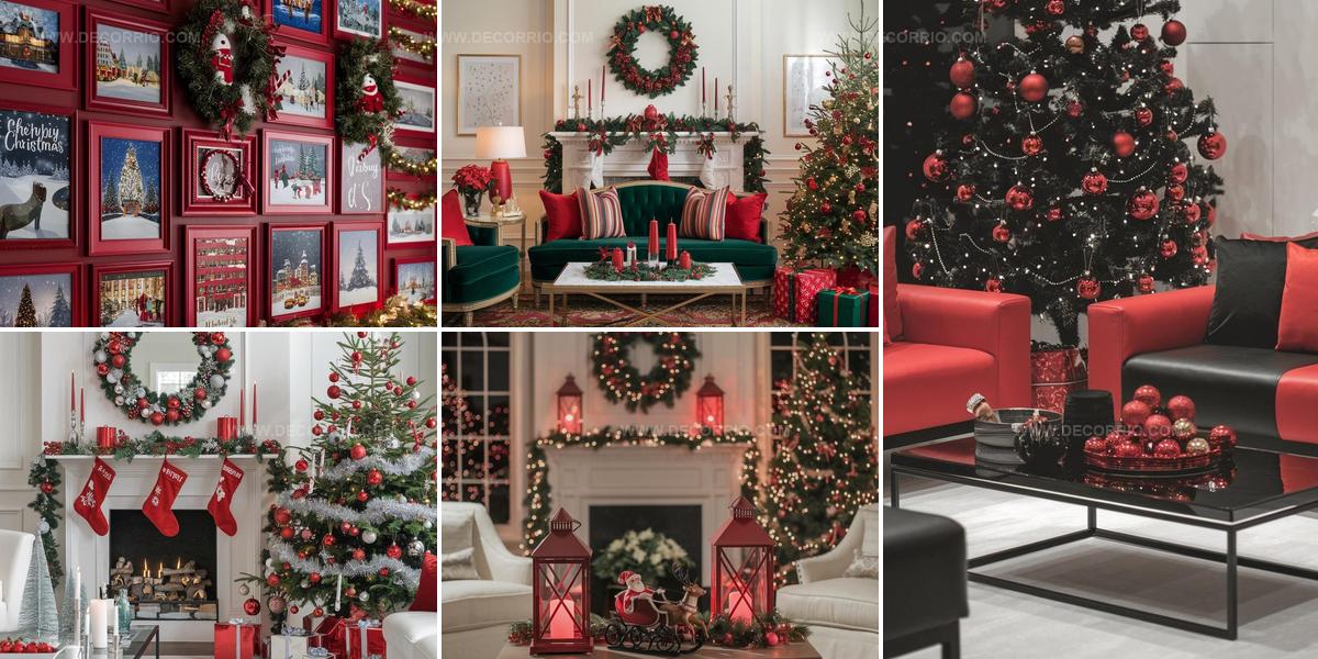 3839787 Red Christmas Living Room Decor Ideas